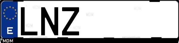 Matrícula española LNZ, correspondiente al año 2021