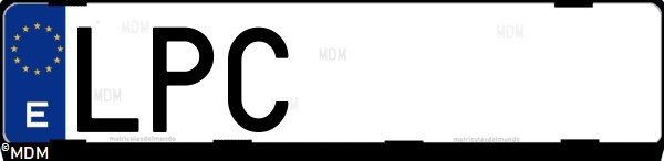 Matrícula española LPC, correspondiente al año 2021