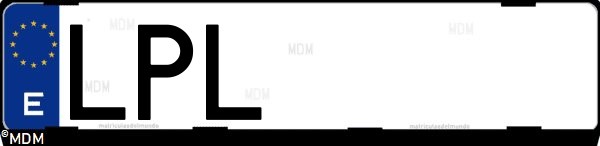 Matrícula española LPL, correspondiente al año 2021