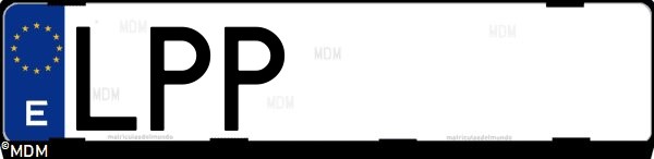 Matrícula española LPP, correspondiente al año 2021