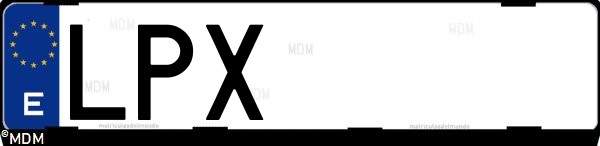 Matrícula española LPX, correspondiente al año 2021