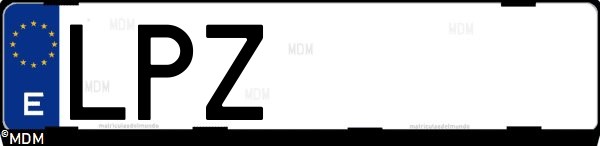 Matrícula española LPZ, correspondiente al año 2021