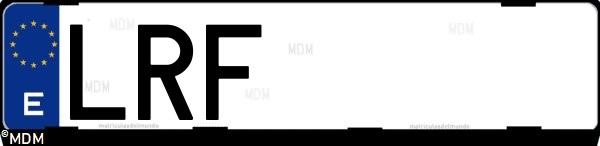 Matrícula española LRF, correspondiente al año 2021