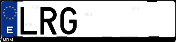 Matrícula española LRG, correspondiente al año 2021