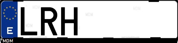 Matrícula española LRH, correspondiente al año 2021