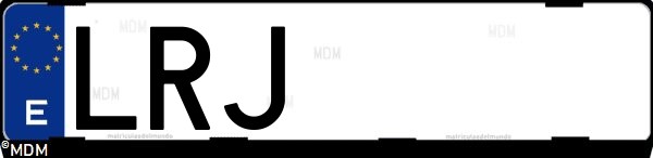 Matrícula española LRJ, correspondiente al año 2021