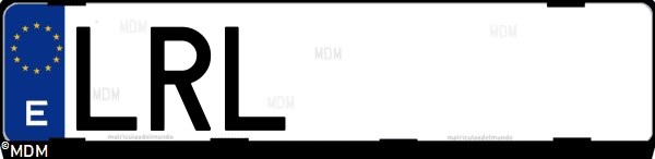 Matrícula española LRL, correspondiente al año 2021