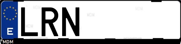Matrícula española LRN, correspondiente al año 2021