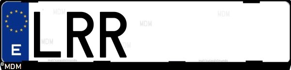 Matrícula española LRR, correspondiente al año 2021