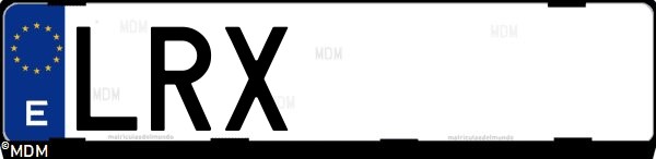 Matrícula española LRX, correspondiente al año 2021