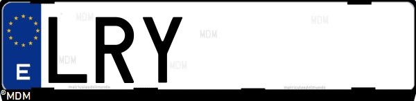 Matrícula española LRY, correspondiente al año 2021