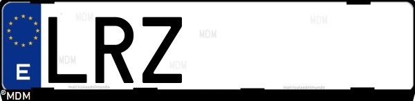 Matrícula española LRZ, correspondiente al año 2021