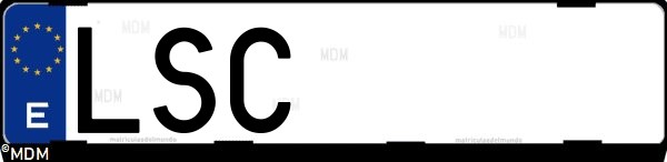 Matrícula española LSC, correspondiente al año 2021
