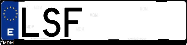 Matrícula española LSF, correspondiente al año 2021