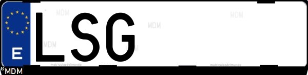 Matrícula española LSG, correspondiente al año 2021