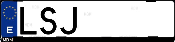 Matrícula española LSJ, correspondiente al año 2021