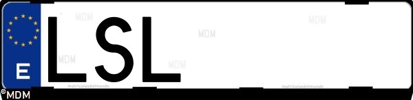 Matrícula española LSL, correspondiente al año 2021