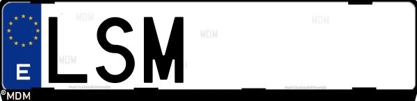 Matrícula española LSM, correspondiente al año 2021
