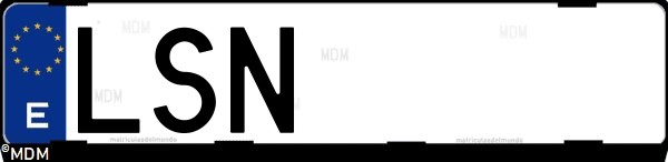 Matrícula española LSN, correspondiente al año 2021