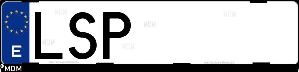 Matrícula española LSP, correspondiente al año 2021