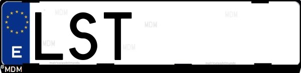 Matrícula española LST, correspondiente al año 2021
