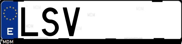 Matrícula española LSV, correspondiente al año 2021
