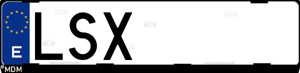 Matrícula española LSX, correspondiente al año 2021