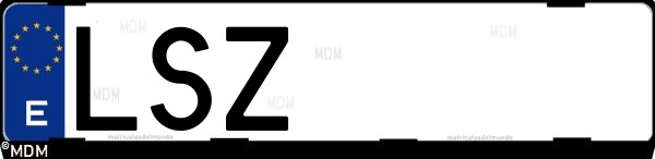Matrícula española LSZ, correspondiente al año 2021