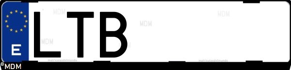 Matrícula española LTB, correspondiente al año 2021