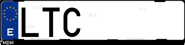 Matrícula española LTC, correspondiente al año 2021