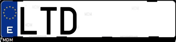 Matrícula española LTD, correspondiente al año 2021