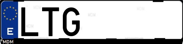 Matrícula española LTG, correspondiente al año 2021