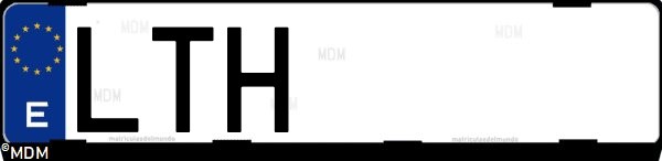 Matrícula española LTH, correspondiente al año 2021