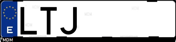 Matrícula española LTJ, correspondiente al año 2021