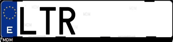 Matrícula española LTR, correspondiente al año 2021