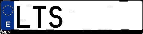 Matrícula española LTS, correspondiente al año 2021