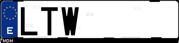 Matrícula española LTW, correspondiente al año 2021