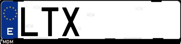 Matrícula española LTX, correspondiente al año 2021
