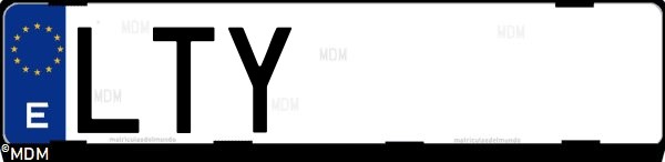 Matrícula española LTY, correspondiente al año 2021