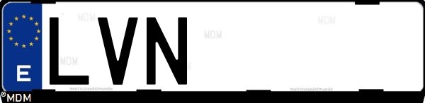 Matrícula española LVN, correspondiente al año 2021