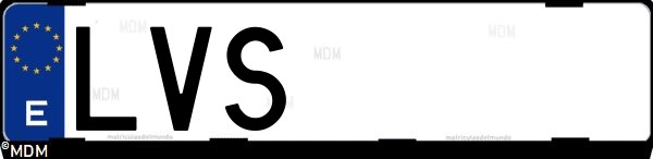 Matrícula española LVS, correspondiente al año 2021