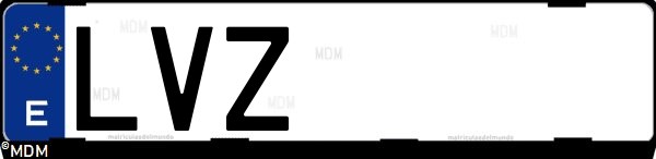 Matrícula española LVZ, correspondiente al año 2022