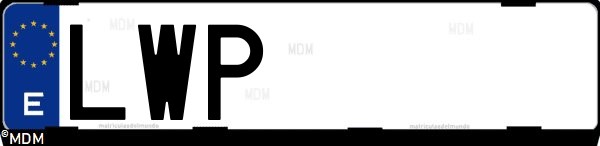Matrícula española LWP, correspondiente al año 2022