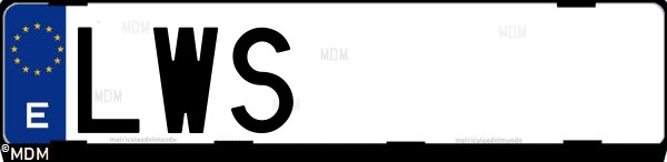 Matrícula española LWS, correspondiente al año 2022