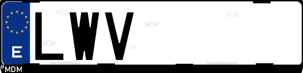 Matrícula española LWV, correspondiente al año 2022