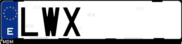 Matrícula española LWX, correspondiente al año 2022