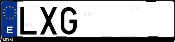 Matrícula española LXG, correspondiente al año 2022