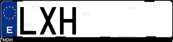 Matrícula española LXH, correspondiente al año 2022