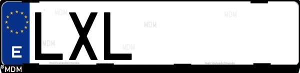 Matrícula española LXL, correspondiente al año 2022