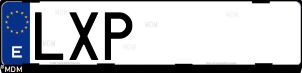 Matrícula española LXP, correspondiente al año 2022
